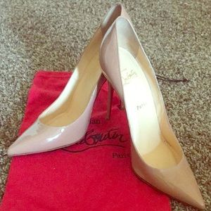 Christian Louboutin Patent Nude Pigalle Pumps
